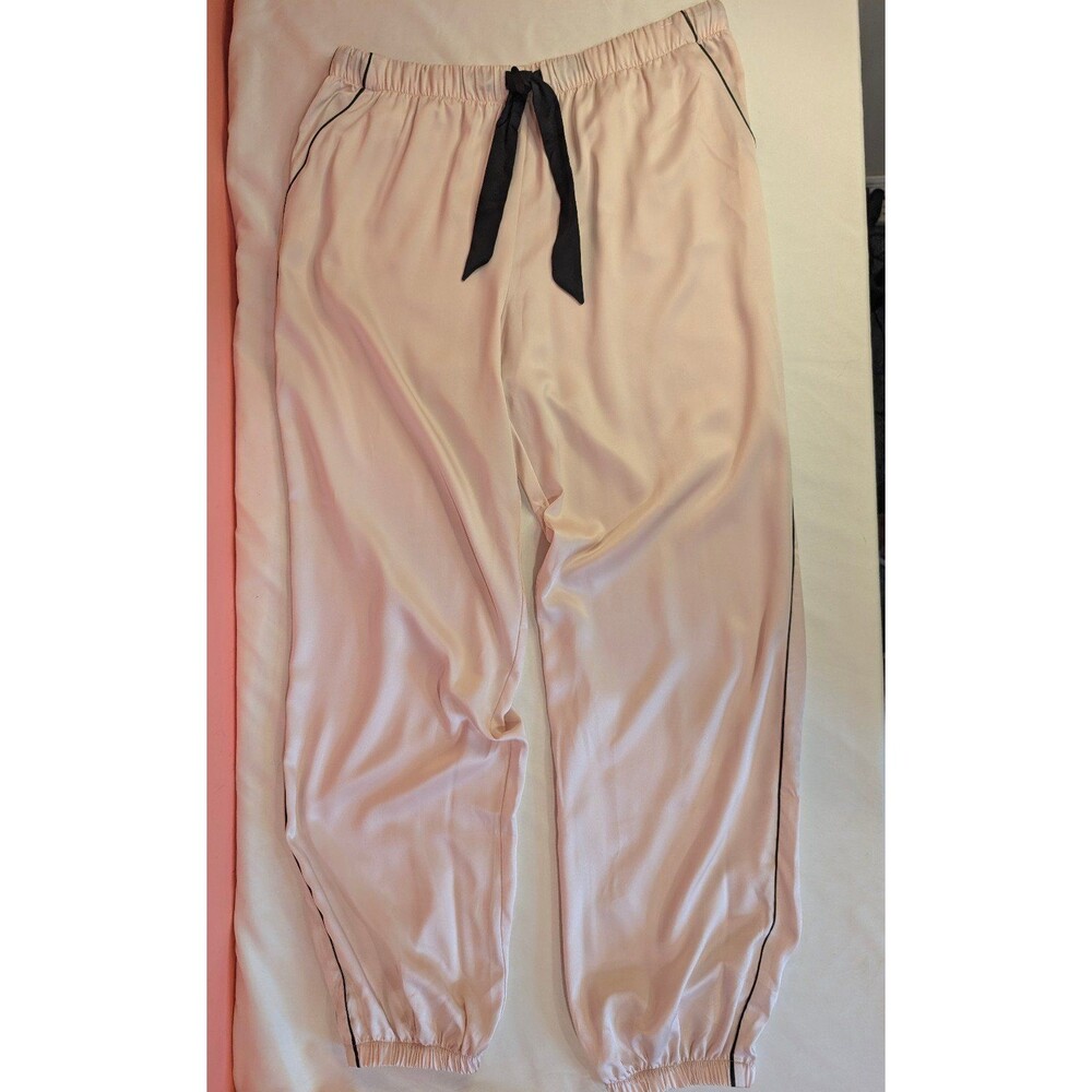 Women's Victoria's Secret Satin Tie Waist Pajama Pants Soft Pink Medium New